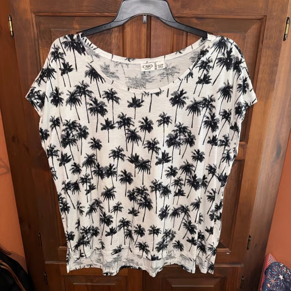 Cato Black and White Boxy Short Sleeve T-Shirt